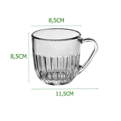 Imagem de Xícaras Conjunto Decorativo Com 3 Designer Versátil Moderno Transparente Café Chá