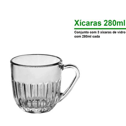Imagem de Xícaras Conjunto Decorativo Com 3 Designer Versátil Moderno Transparente Café Chá