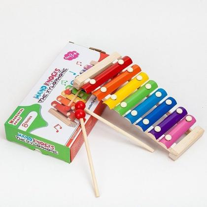 Imagem de Xilofone Infantil Brinquedo Musical MDF Com Baquetas Educativo e Didático