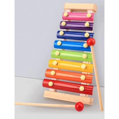 Imagem de Xilofone Infantil Brinquedo Musical MDF Com Baquetas Educativo e Didático