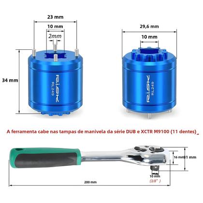 Imagem de XTR M9100 DUB Ferramenta De Remoção De Tampa De Cárter 2 Em 1 Conjunto De Chave De Remoção De