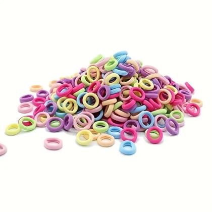 Imagem de Xuxinhas infantil elástico rabicó 4cm de prender e amarrar cabelo 40mm cores sortidas pacote 100 unidades
