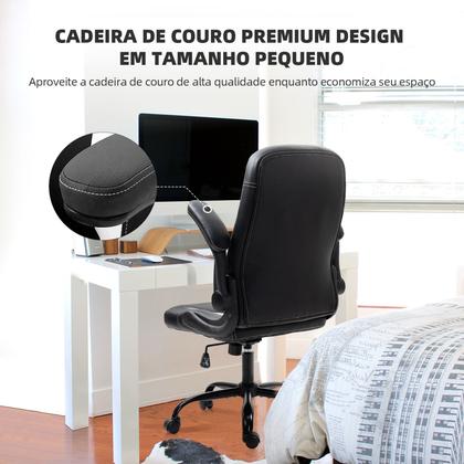 Imagem de YAMASORO Cadeira Escritório Ergonômica Lombar de Apoio Cadeira Giratória com Rodas e Apoio de Braço Flip-up 
