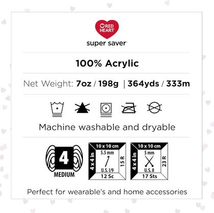 Imagem de Yarn Red Heart Super Saver Soft White, pacote com 3, 198g de acrílico