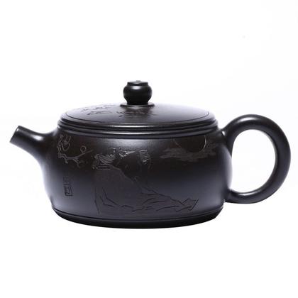 Imagem de Yixing Tea Pots Purple Clay Ball Hole Filter Teapot Rae Ore Black Mud Kettle Handmade Boutique Customed Teaware150ml Bules