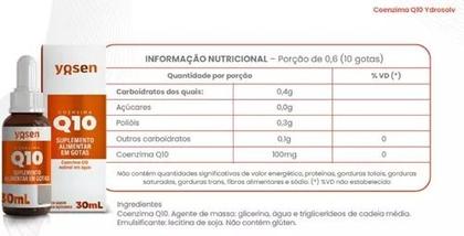 Imagem de Yosen Coenzima Q10 COQ10 em Gotas 15ml Sabor Neutro