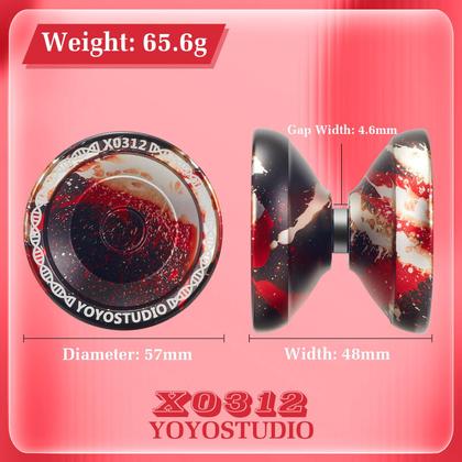 Imagem de YOYOSTUDIO X0312 Fingerspin Trick Yoyo Professional Responsive Yoyo para crianças de 8 a 12 anos, Yo yo yo que não responde para crianças e adultos, kit de metal com kit de rolamentos, 10 cordas de ioiô, estojo e luva  preto, vermelho, prata