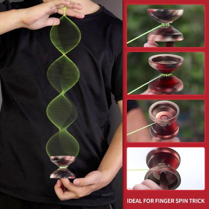 Imagem de YOYOSTUDIO X0312 Fingerspin Trick Yoyo Professional Responsive Yoyo para crianças de 8 a 12 anos, Yo yo yo que não responde para crianças e adultos, kit de metal com kit de rolamentos, 10 cordas de ioiô, estojo e luva  preto, vermelho, prata