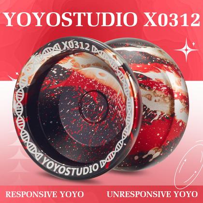 Imagem de YOYOSTUDIO X0312 Fingerspin Trick Yoyo Professional Responsive Yoyo para crianças de 8 a 12 anos, Yo yo yo que não responde para crianças e adultos, kit de metal com kit de rolamentos, 10 cordas de ioiô, estojo e luva  preto, vermelho, prata