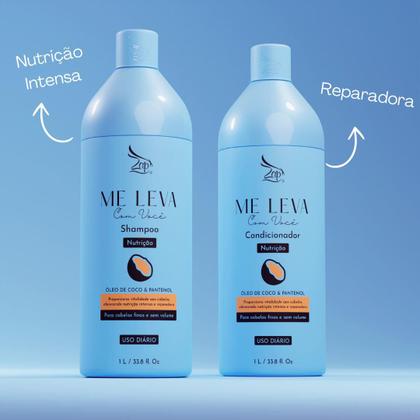 Imagem de Zap Kit Me leva Shampoo e Condicionador Óleo de coco e Pantenol 1L