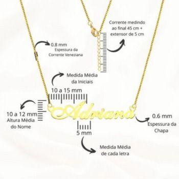 Imagem de Zélia colar de nome folheado a ouro