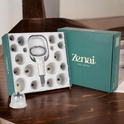 Imagem de Zenai - Kit Ventosa Com 18 Copos e Bomba de Alta Sucção Ventosaterapia Massoterapia