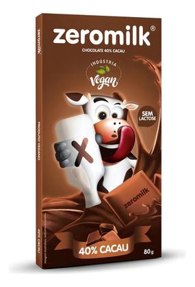 Imagem de Zeromilk Chocolate Vegano 40% Cacau Puro 70g Display 6 Unidades