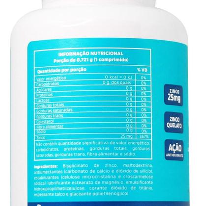Imagem de Zinco Quelato 25mg com 60 Unidades - Divina Pharma