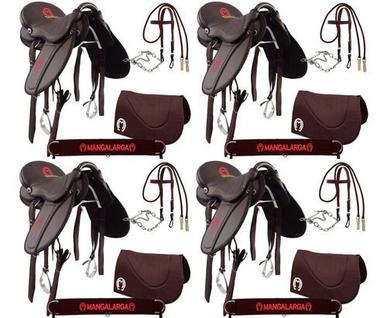 04 Selas De Cavalo Mangalarga 16 Polegadas Eco Kit Combo Marrom
