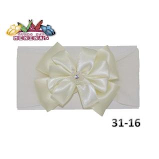 1 Faixa Cabelo C/Laço Infantil Bebê Meia De Seda Mod 31