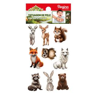 18 Tatuagem de Pele Temporária Infantil Animais da Floresta