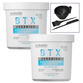 2 Btx Capilar Orgânico Anti Frizz Sem Formol 1kg + Brindes