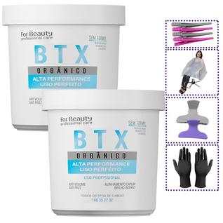 2 Btx Capilar Orgânico Anti Frizz Sem Formol 1kg + Brindes