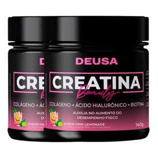 2 Potes Beauty Deusa Creatina 5 em 1 com Colágeno Verisol, Ácido Hialurônico, Biotina, Vit