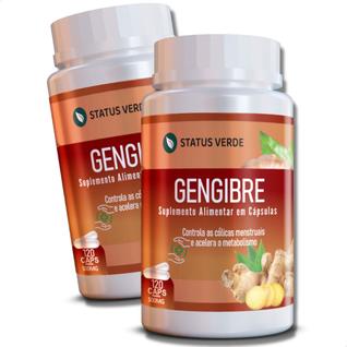 2 Potes Gengibre Puro 500mg Kit 240 Cáps