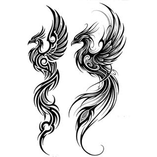 2 Tatuagens Temporária Falsa Fenix Grandes