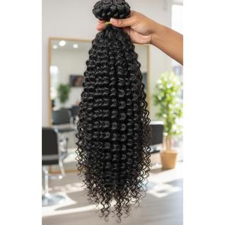 2x Cabelo Humano Cacheado 55cm 50g Castanho Natural