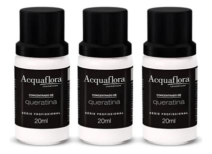 3 Ampolas Fluido Concentrado De Queratina 20ml - Reconstrução Capilar Acquaflora