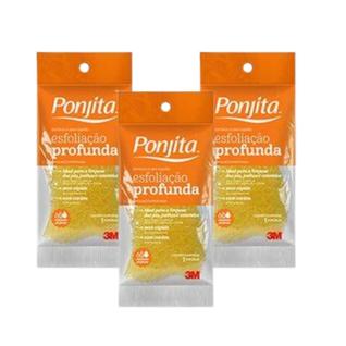 3 Esponja De Banho Esfoliação Profunda Ponjita 3M
