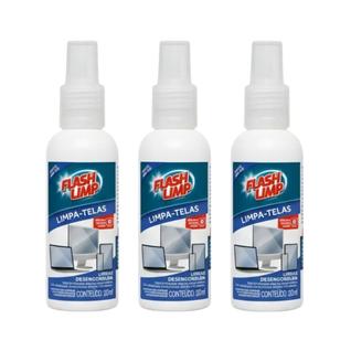 3 Limpa Telas 120ml Flash Limpa Spray pratico facil de usar