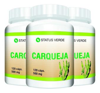 3 Potes Carqueja Pura 500mg Kit 360 Cáps