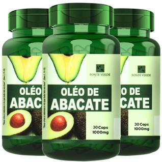 3 Potes Óleo De Abacate 100% Puro 90 Cáps - Fonte Verde