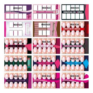 300 Cartões Para Fazer Adesivos De Unhas 300 Saquinhos