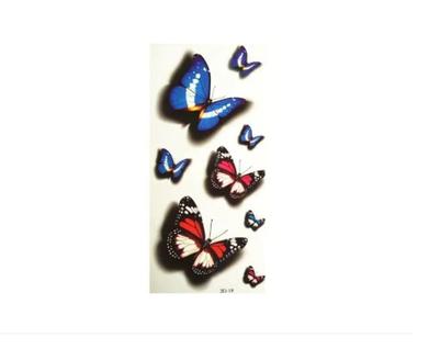 3d Realista Bonita Tatuagem Temporária Borboleta 19x9 Kit