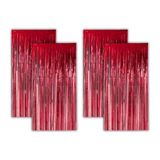 4 Cortinas Metalizadas Glitter Fita Franja Decoração Festa