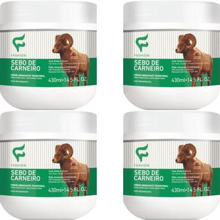 4 Creme Hidratante Tradicional Fashion Cosméticos Sebo de Carneiro Pote 430ml