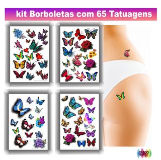 65 Tatuagens Temporárias Depilação Íntima Borboletas