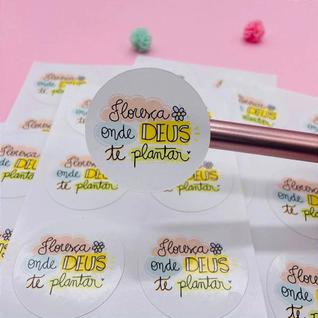 90 Adesivos Etiqueta Floresça Onde Deus Te Plantar