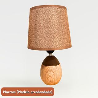 Abajur de Mesa Luminária Quarto Sala Porcelana e Tecido Decoração Variadas Cores