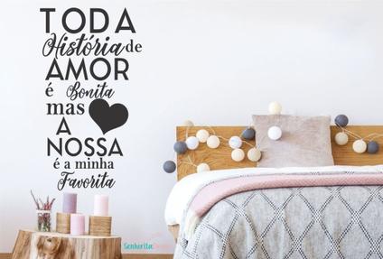 adesivo de parede quarto de casal namoro frase amor declaração romântica