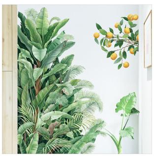 Adesivo de parede Tropical Greenery, decoração autoadesiva para quartos