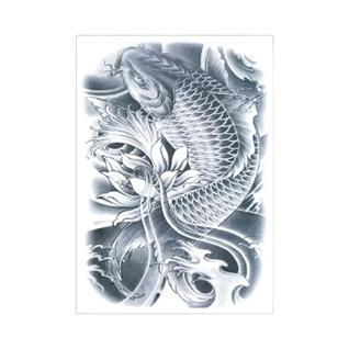 Adesivo De Tatuagem Grande Impermeável Para Costas Inteiras - Carpa, Lótus, Dragão, Buda -