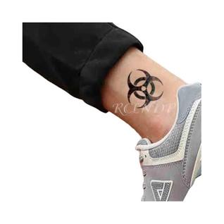 Adesivo De Tatuagem Temporária À Prova D'água Biohazard Para Homens E Mulheres, Tatuagem F