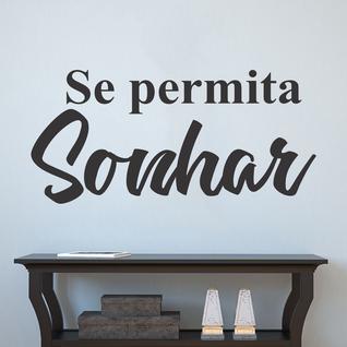 Adesivo Decorativo de Parede Frase Se Permita Sonhar Tamanho Grande
