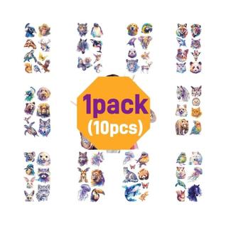 Adesivos De Tatuagem De Animais À Prova d'Água 10-50pcs Adesivos Temporários Engraçados E 