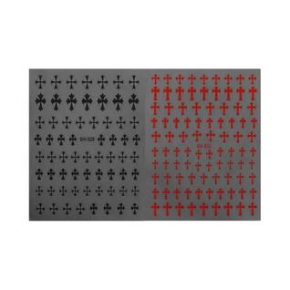 Adesivos De Unha Cruzados Pretos, Brancos E Dourados (2 Peças)  Decoração Simples E Modern