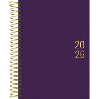 Agenda Executiva Espiral Diária 12,9 x 18,7 cm Napoli Cores 2026 - Roxa