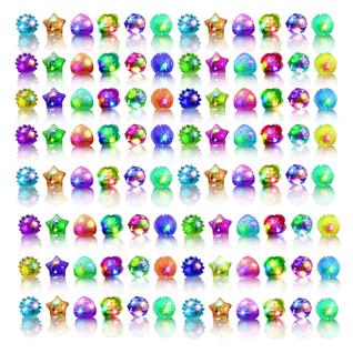 Anéis de iluminação LED OLUPP, pacote 48, Glow in the Dark Party