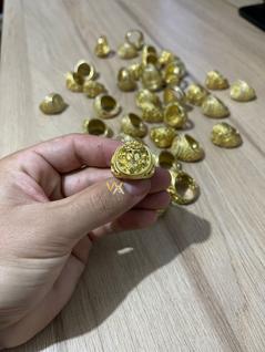 Anel rosto de cristo redondo 3d detalhado