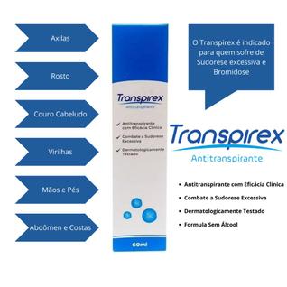 Antitranspirante Sem Suor Sudorese Hiperidrose Transpirex 60ml